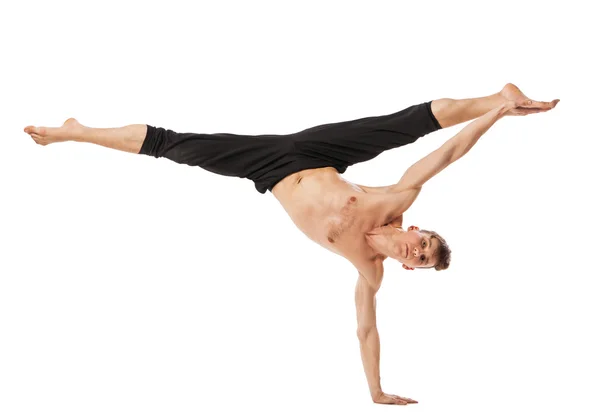 Modern ballet dancer posing over white background — Stock Photo, Image