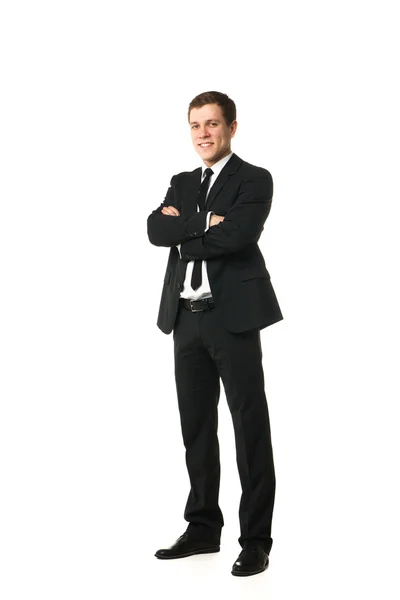 Friendly businessman looking at camera isolated — Stock Photo, Image