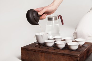 Çince çay tören perfomed usta tarafından.