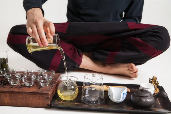 Chinese tea ceremony is perfomed by master — Stock Photo, Image