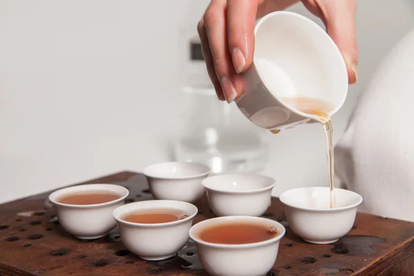 Chinese tea ceremony is perfomed by master — Stock Photo, Image