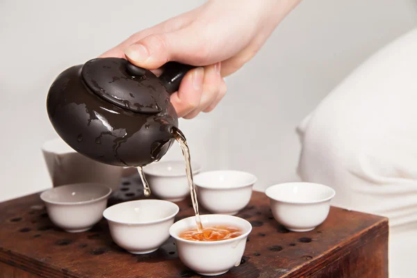 Chinese tea ceremony is perfomed by master — Stock Photo, Image