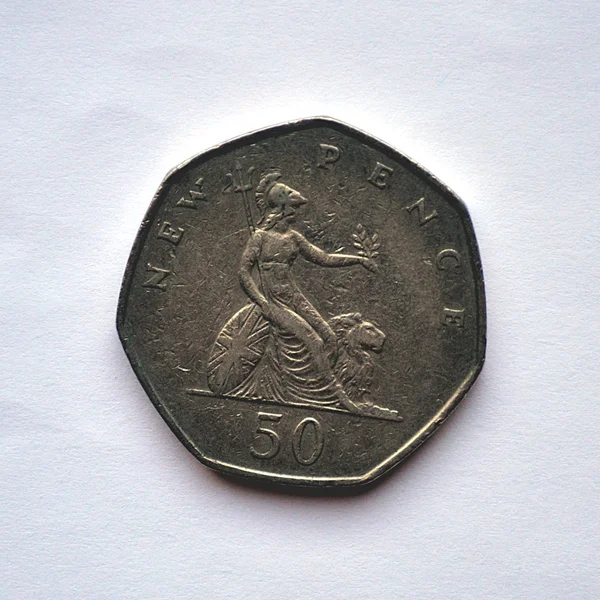 Money.Coins.50 pence. — Stockfoto