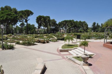 Some park in Madrid  in summer time .