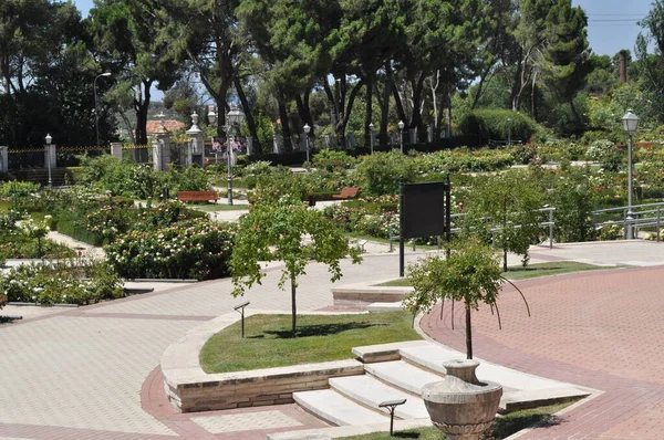 Some park in Madrid  in summer time .