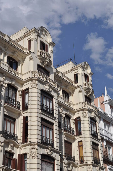 The old stylish house . The architecture of Spain .