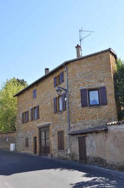 Old street in the old city . The architecture of France. 
