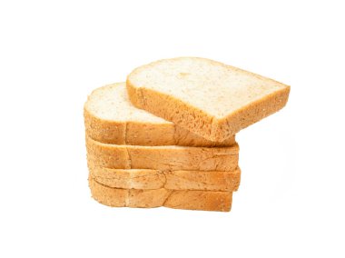 Beyaz arkaplanda izole edilmiş buğday ekmeği.