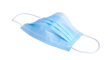 Tıbbi maske anti-virüs anti-toz pm2.5 tıbbi koruyucu maske ağız ve burun için kullanılır. Coronavirus karantinası. Hijyende kullanılır. beyaz arkaplanda izole edilmiş
