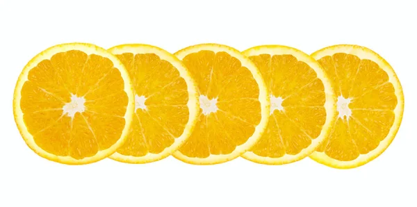 Natural Orange Fruit Halved Isolated White Background — Stock Photo, Image