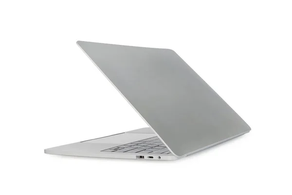 Rear View Laptop Angled Position Mockup Isolated White Background Mockup — Fotografia de Stock