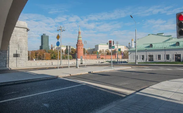 Вид Кремль Софийской Набережной Солнечный День — стоковое фото