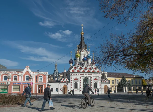 Saratov Rusia Octubre 2021 Viejo Templo Honor Icono Madre Dios — Foto de Stock