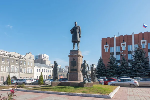 Saratow Russland Oktober 2021 Stolypin Denkmal Saratow Vor Der Regionalduma — Stockfoto