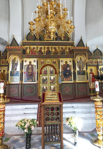 Saratow Russland Oktober 2021 Ikonostase Des Tempels Ehren Der Ikone — Stockfoto