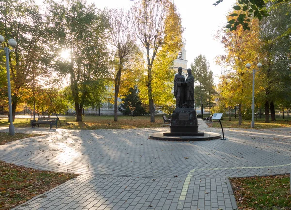 Engels Russia Ottobre 2021 Monumento Santi Pietro Fevronia Murom Engels — Foto Stock