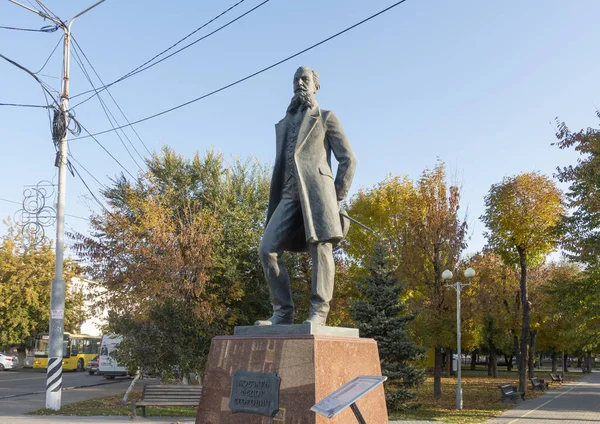 Engels Rusia Octubre 2021 Monumento Empresario Benefactor Ruso Fyodor Kobzar —  Fotos de Stock