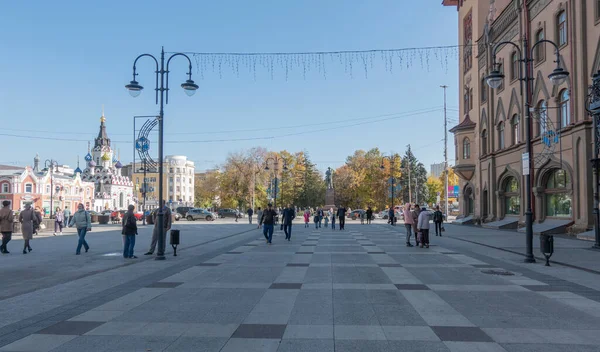 Saratov Rusland Oktober 2021 Zicht Chernyshevsky Square Vanaf Kirov Avenue — Stockfoto