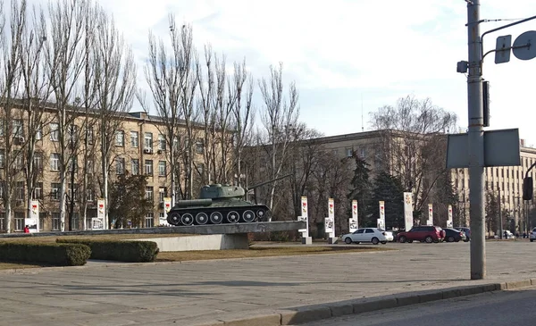 Památník sovětským vojákům - osvoboditelé kyjevských tanků — Stock fotografie