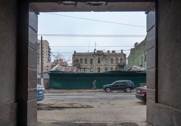 키예프의 드미트리 에브 스카야 가에 있는 오래 된 건물 들 — 스톡 사진