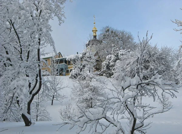 Ioninsky monastery in Kyiv in winter — Stock Photo, Image