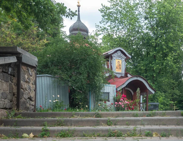 Igreja Ícone Vladimir Mãe Deus Kiev Lukyanovka Parque — Fotografia de Stock