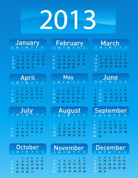 Calendario 2013 —  Fotos de Stock