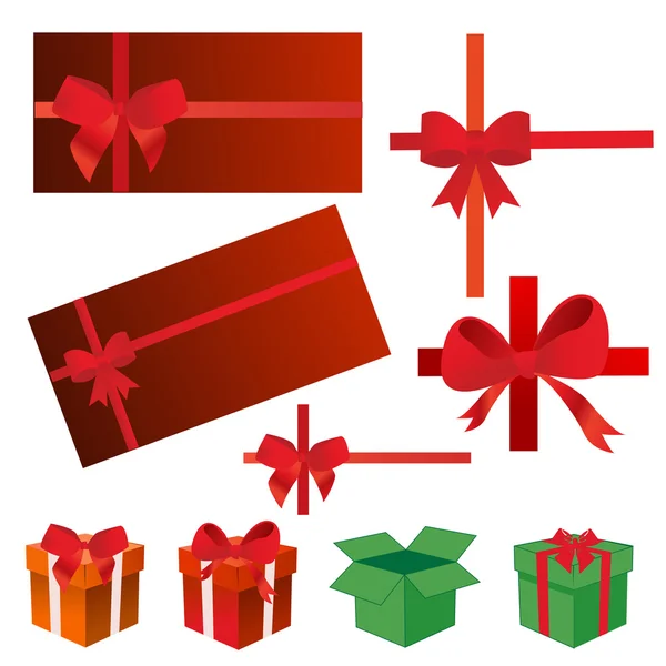 Bows, gift boxes, ribbons illustration — Stock Photo, Image