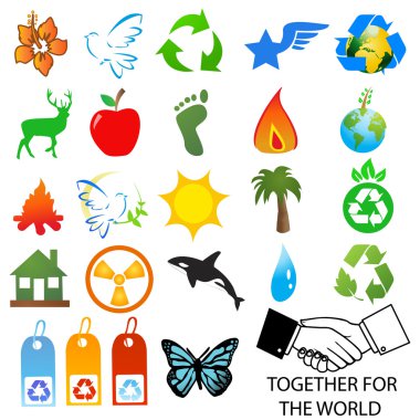  set of environmental / recycling icons and logos