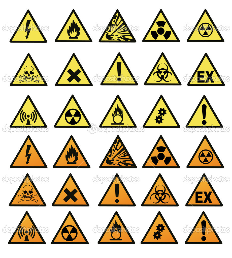 Chemical hazard signs illustration