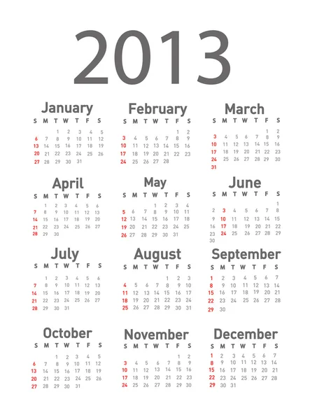 2013 kalendarz — Zdjęcie stockowe