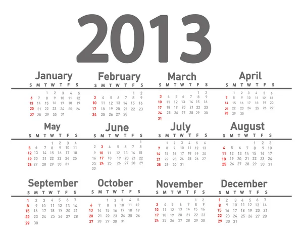 2013 calendar — Stock Photo, Image