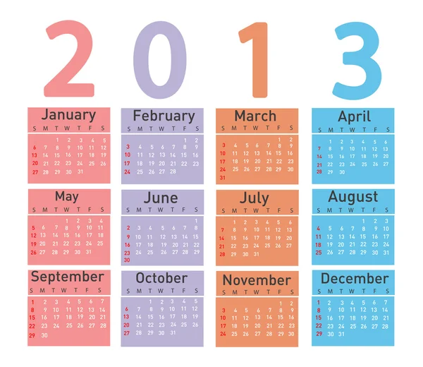 2013 kalendarz — Zdjęcie stockowe