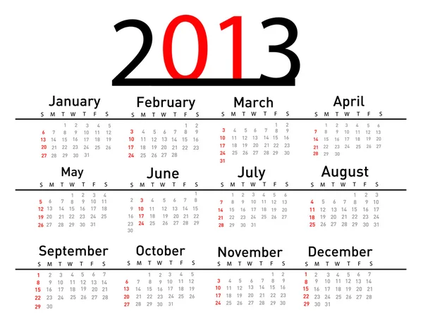 2013 calendar — Stock Photo, Image