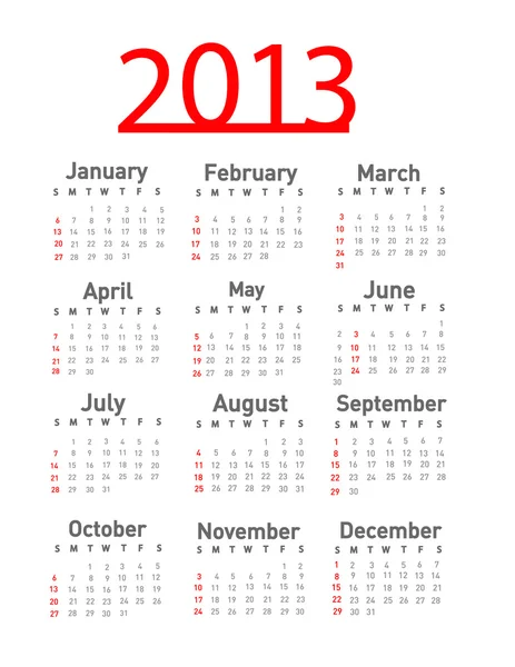 2013 calendar — Stock Photo, Image