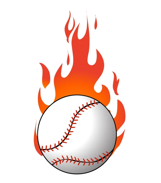 Baseball mit Flammen — Stockfoto