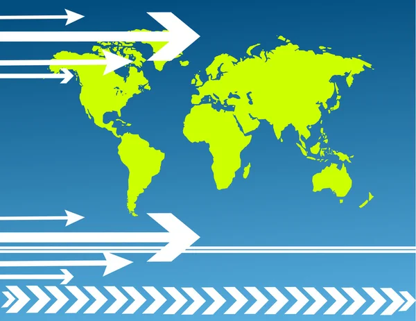 Mapa světa s šipkami — Stock fotografie