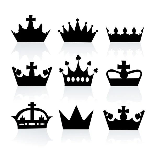 Illustration of different crowns — 图库照片