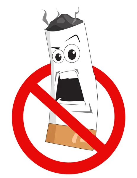 Cartoon rökning förbjuden-skylt — Stockfoto