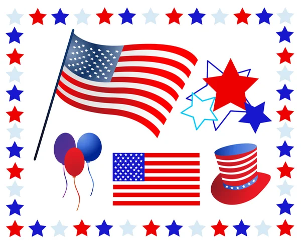 Elements and icons related to American patriotism — Stock Photo, Image