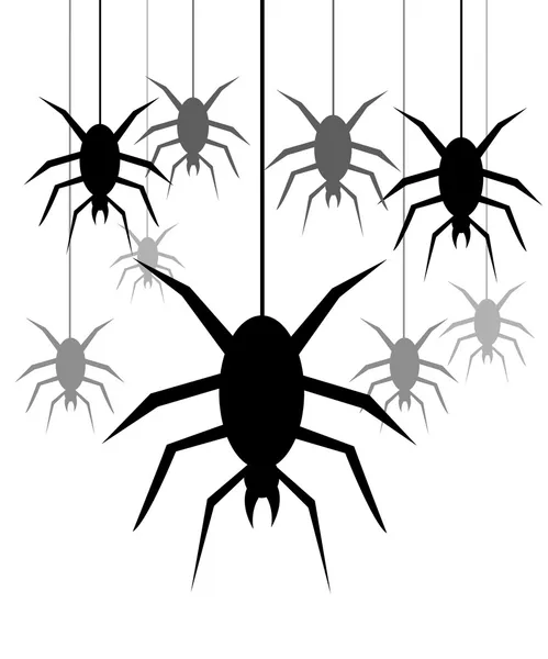 Φόντο με αράχνες που κρέμεται από ένα web — Φωτογραφία Αρχείου