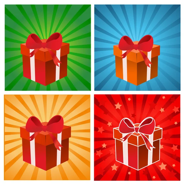 Набор красочных подарочных коробок — стоковое фото