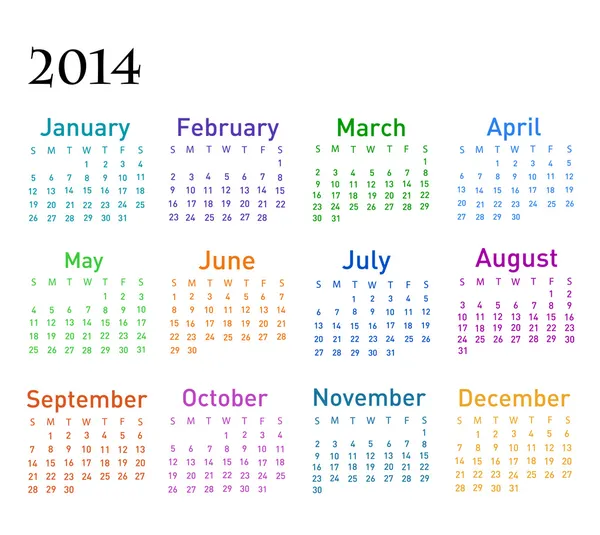 2014 calendar — Stock Photo, Image