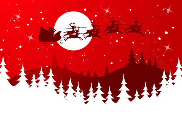 Uçan Noel Baba ve Noel Geyiğinin Silüeti