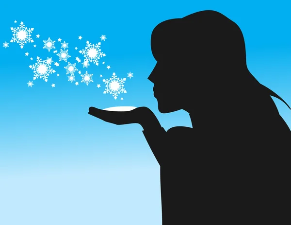 Dziewczyna z płatki śniegu — Zdjęcie stockowe