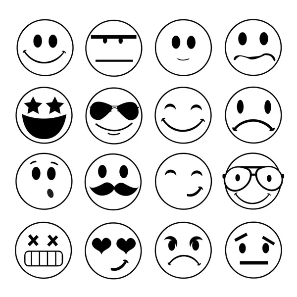 Ícones faciais emocionais — Fotografia de Stock