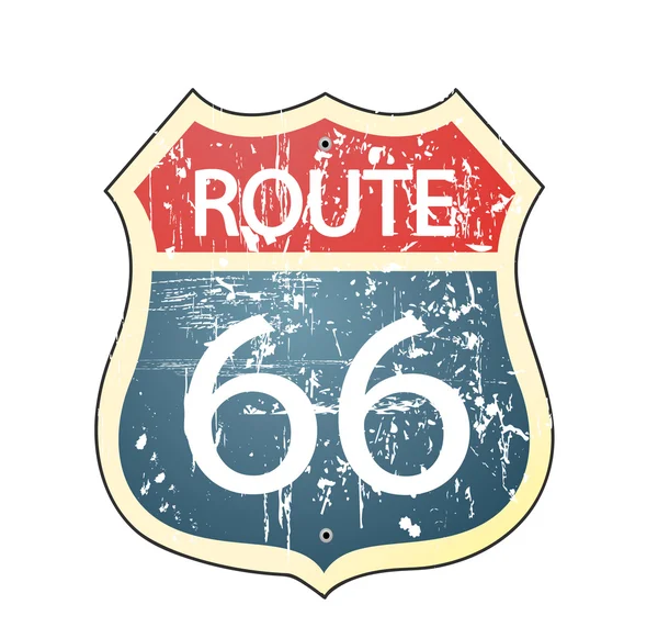 Panneau routier Grunge route 66 — Photo