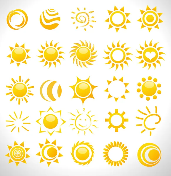 Sun illustration icons — Stock Photo, Image