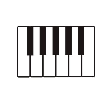 Piyano simgesi tasarımı beyaz arkaplanda izole edildi