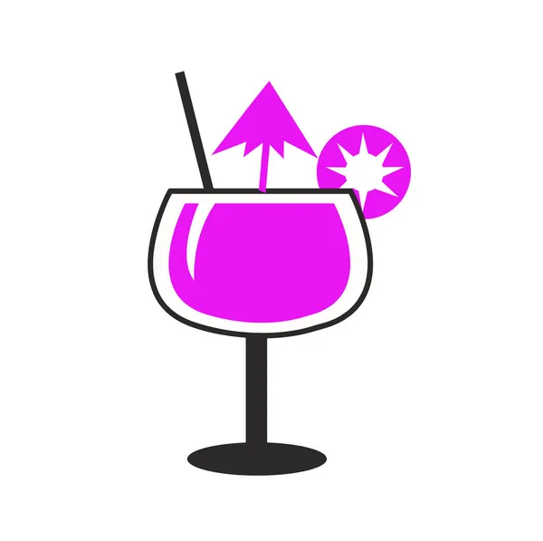 Cocktail Vektor Illustration Vitt — Stock vektor